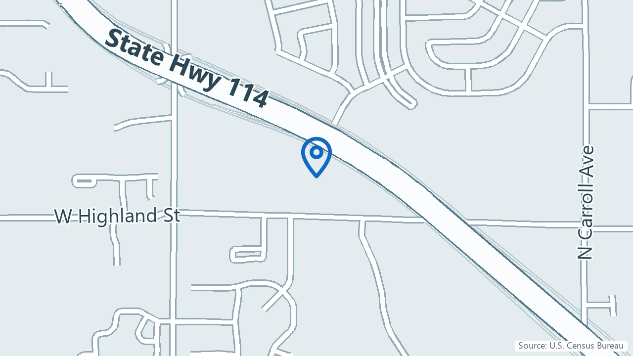 Map showing Serenity Mental Health Centers in Southlake, Texas