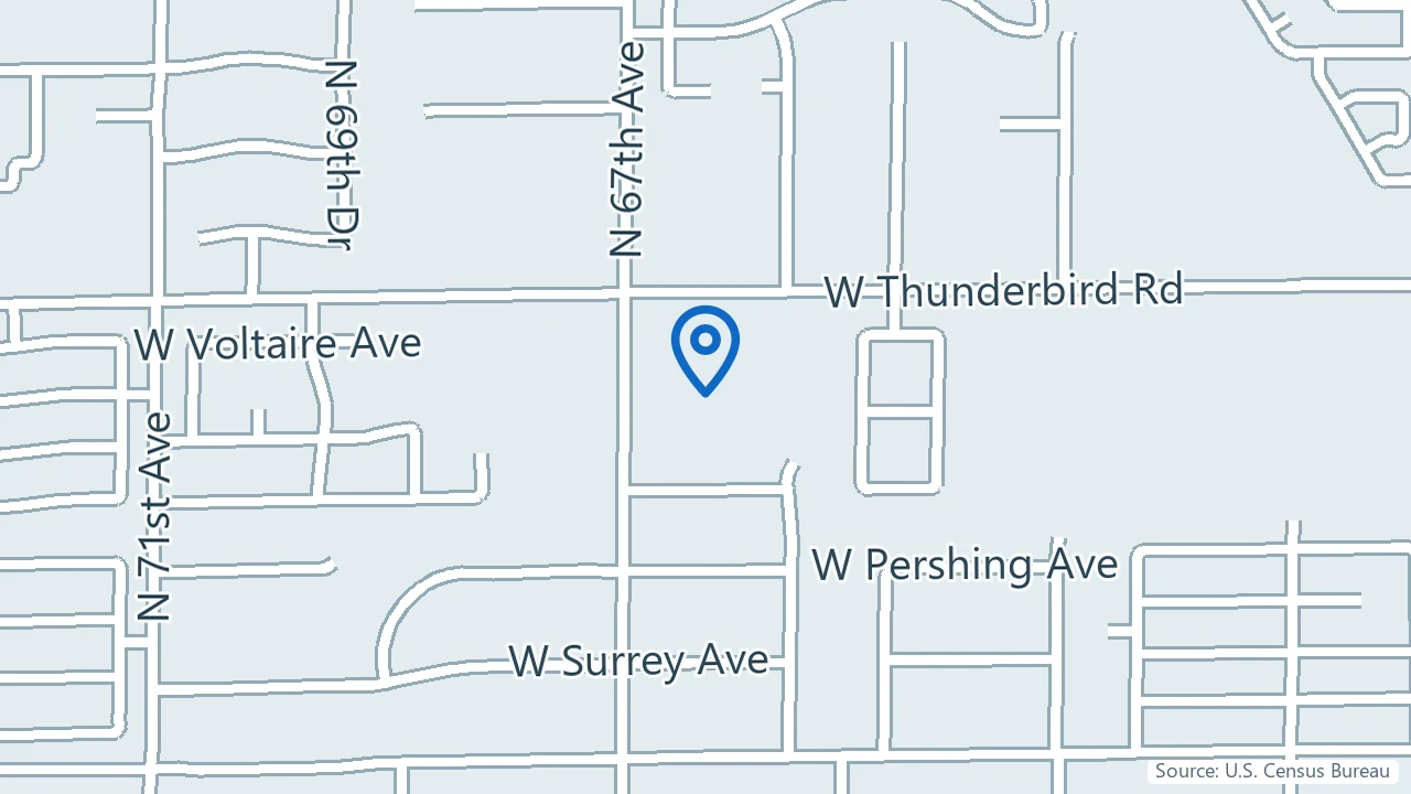 Map showing Sahara Behavioral Health in Glendale, Arizona