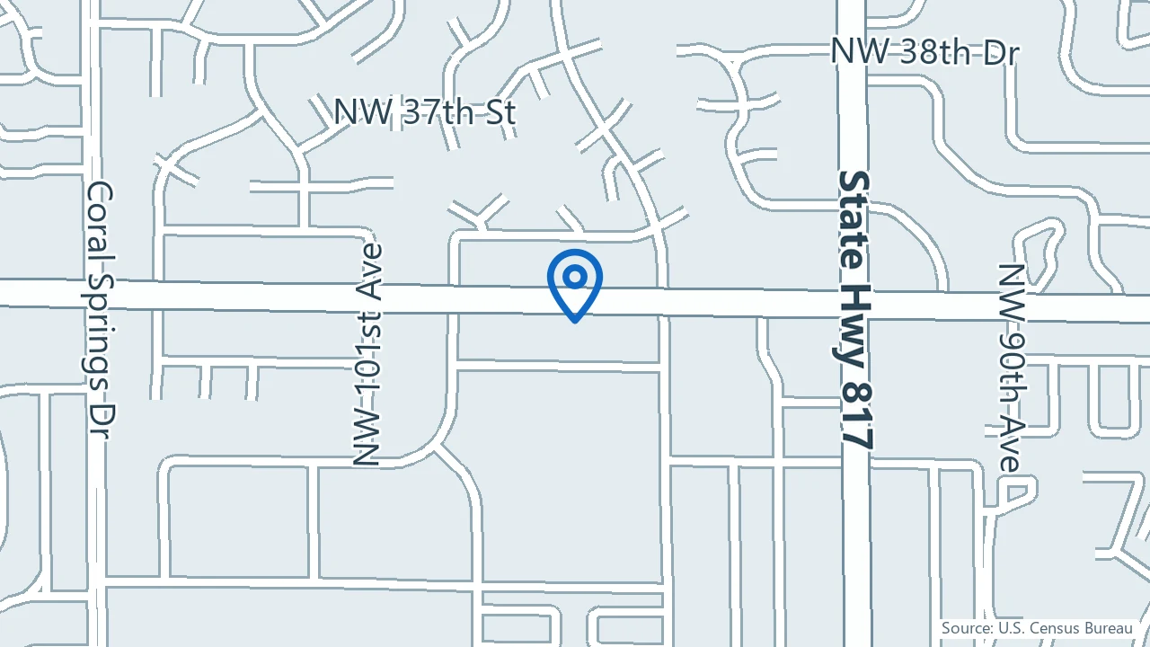 Map showing Neuro Wellness TMS Centers of America in Coral Springs, Florida