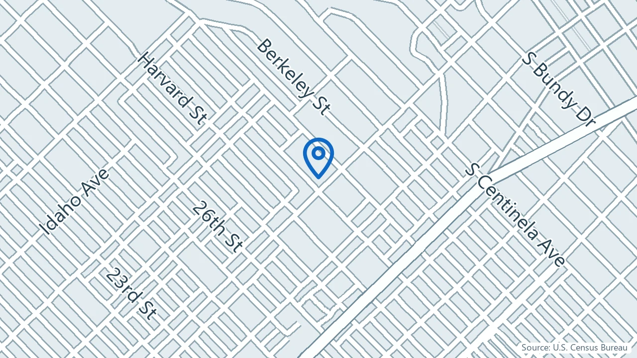 Map showing Mystic Health in Santa Monica, California