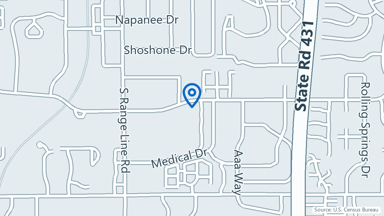 Map showing Helix Health Group in Carmel, Indiana