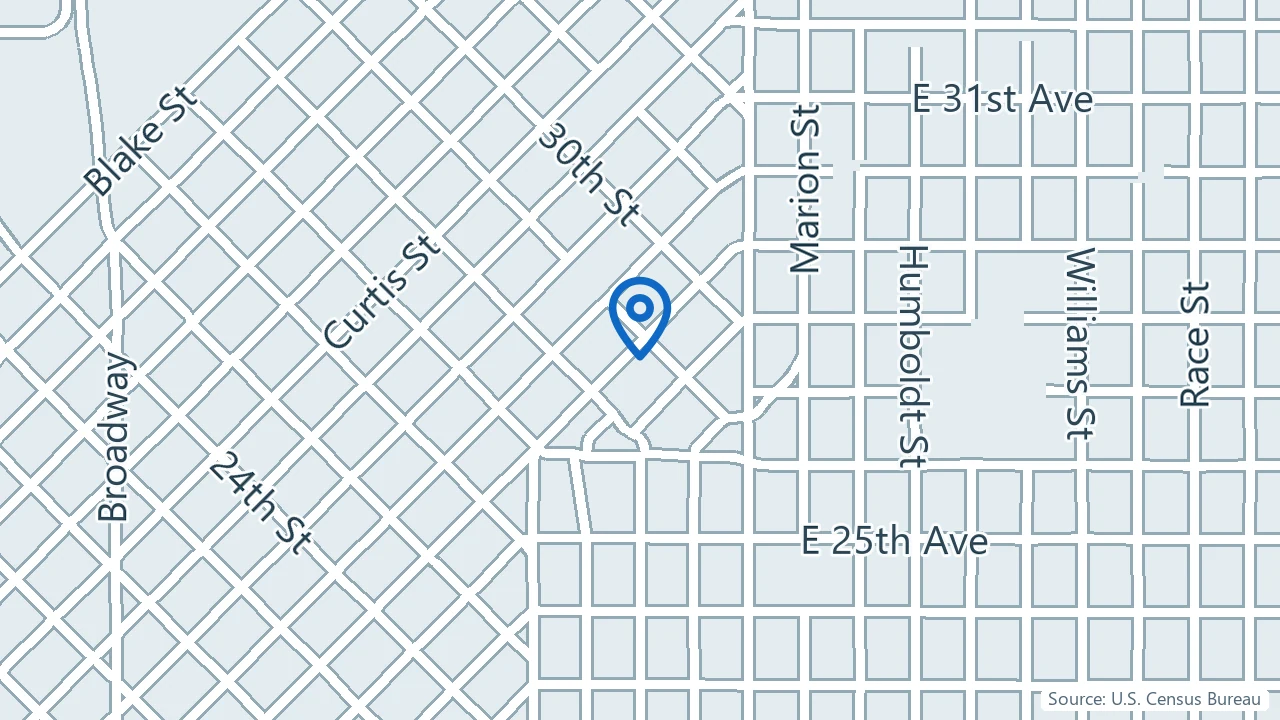 Map showing Refound Center Integrative Ketamine & Wellness in Denver, Colorado