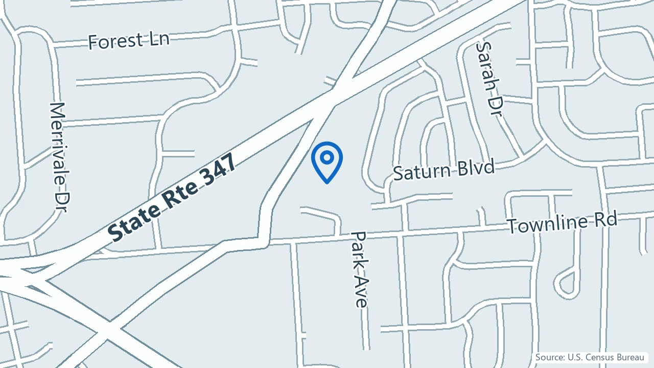 Map showing Evolve Psychiatry in Hauppauge, New York