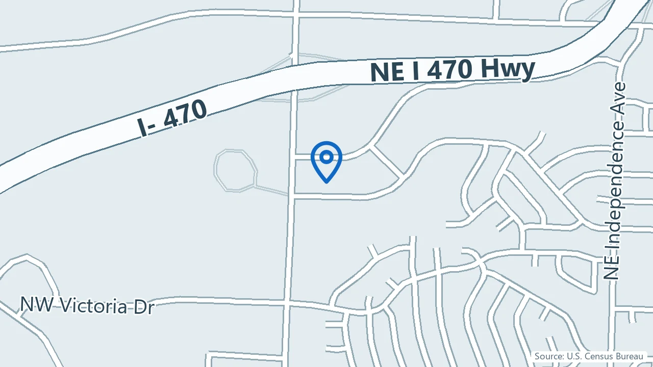 Map showing Ascend Wellness Center in Lee's Summit, Missouri