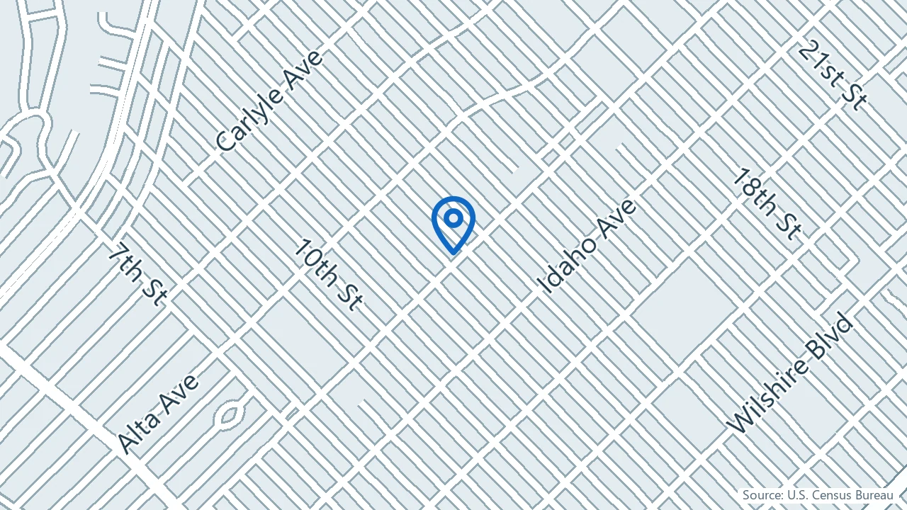 Map showing Gateway Clinics in Santa Monica, California