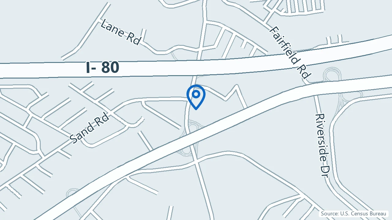 Map showing Oasis Mental Health Centers in Fairfield, New Jersey