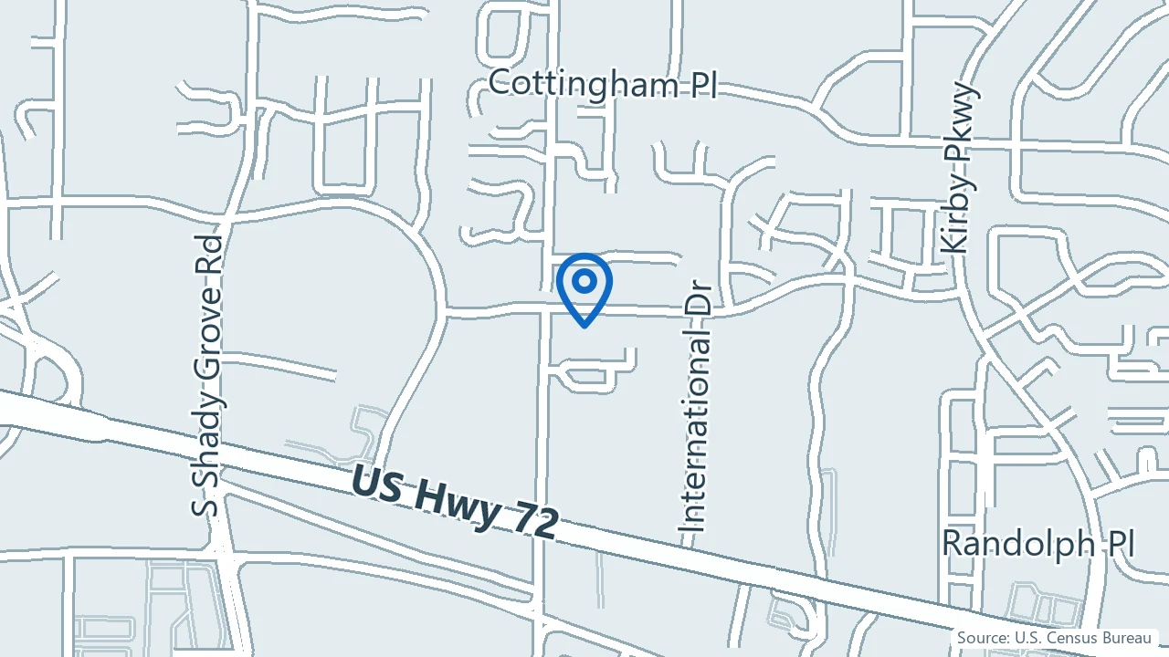 Map showing Alma Wellness Associates in Memphis, Tennessee