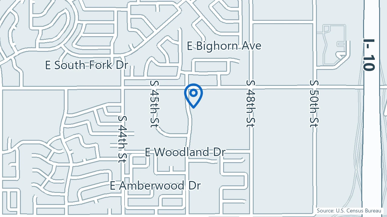 Map showing Foothills Neurology Neurobehavioral Health Center in Phoenix, Arizona