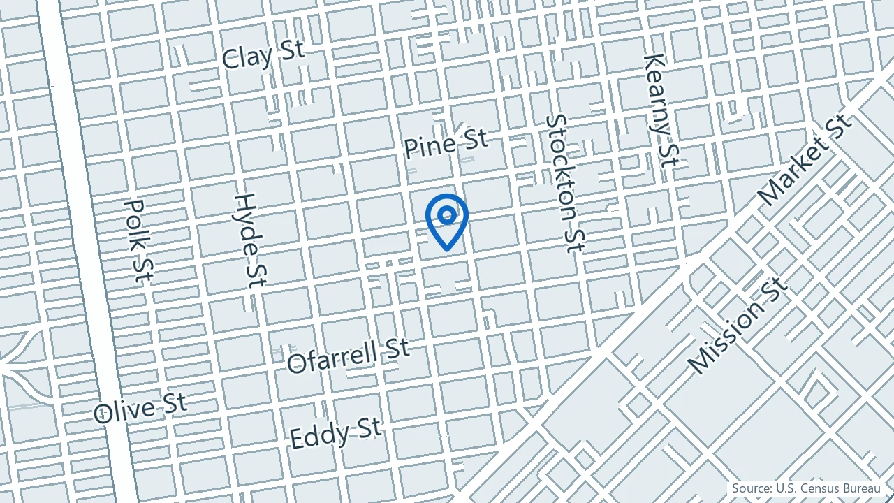 Map showing Vital Ketamine Medical Clinic in San Francisco, California