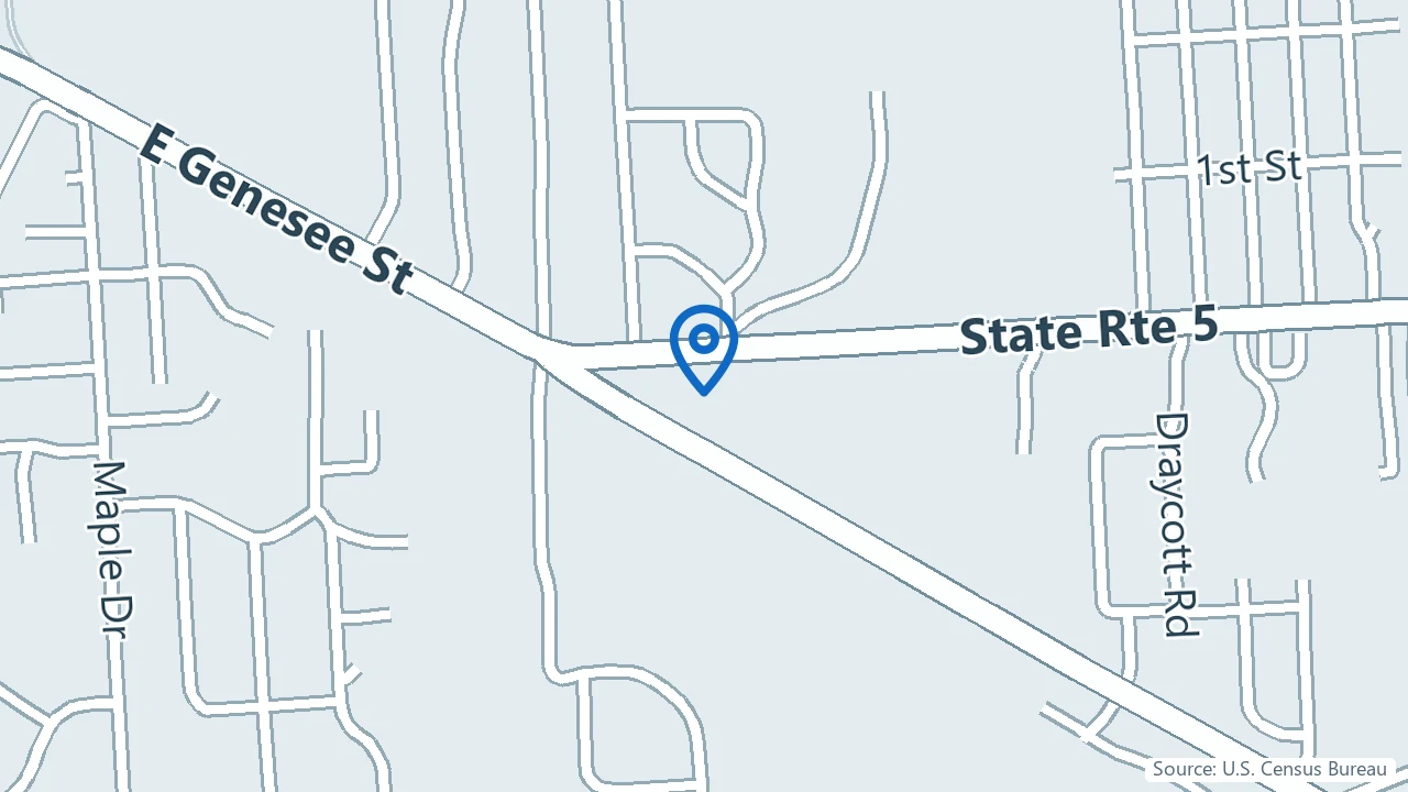 Map showing Lorna Forbes in Fayetteville, New York