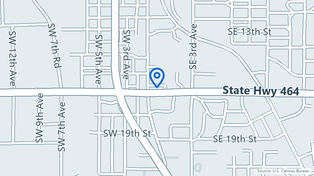 Map showing Recharge Clinic in Ocala, Florida