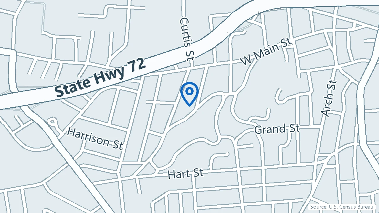 Map showing Connecticut Behavioral Health Associates in New Britain, Connecticut