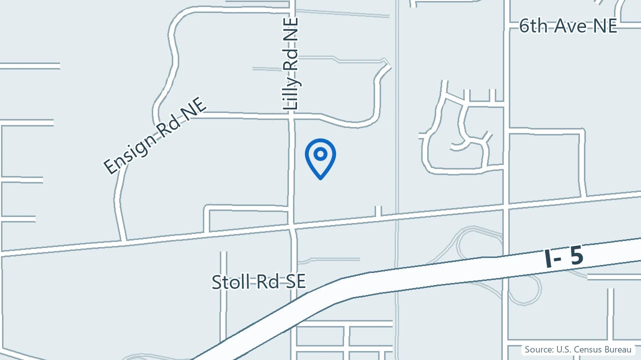 Map showing McLemore Psychiatry and Wellness in Olympia, Washington