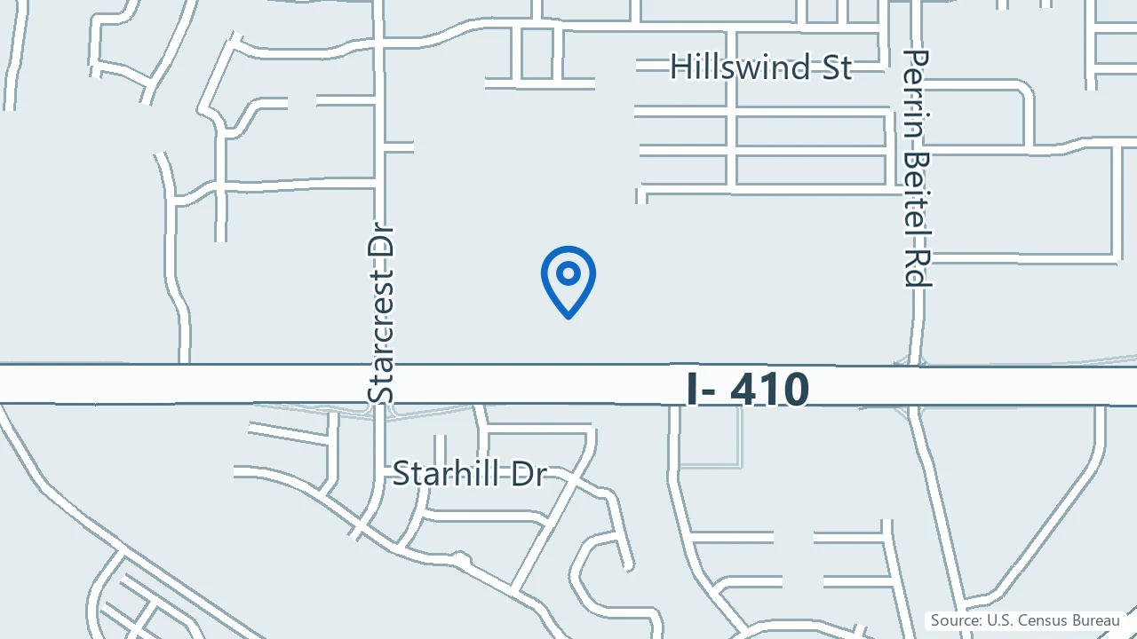 Map showing GraceLand Psychiatry in San Antonio, Texas