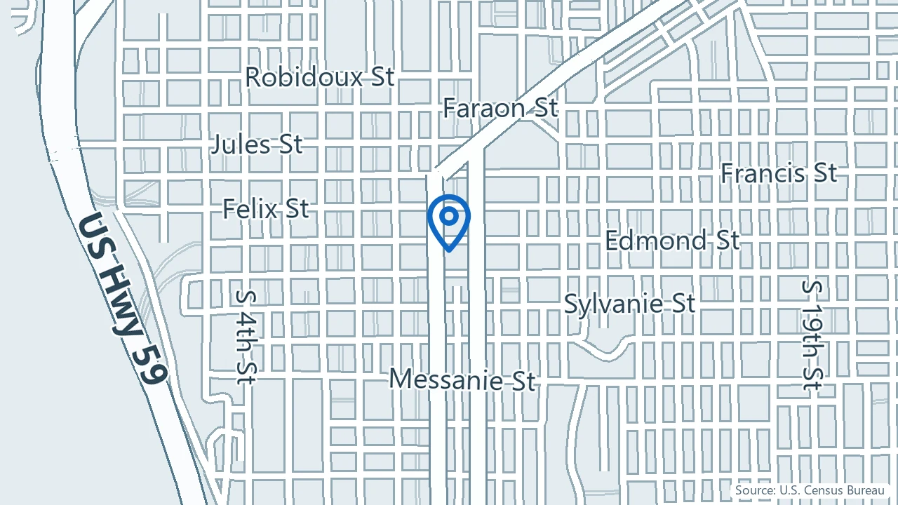 Map showing Samaritan Counseling Center in St. Joseph, Missouri