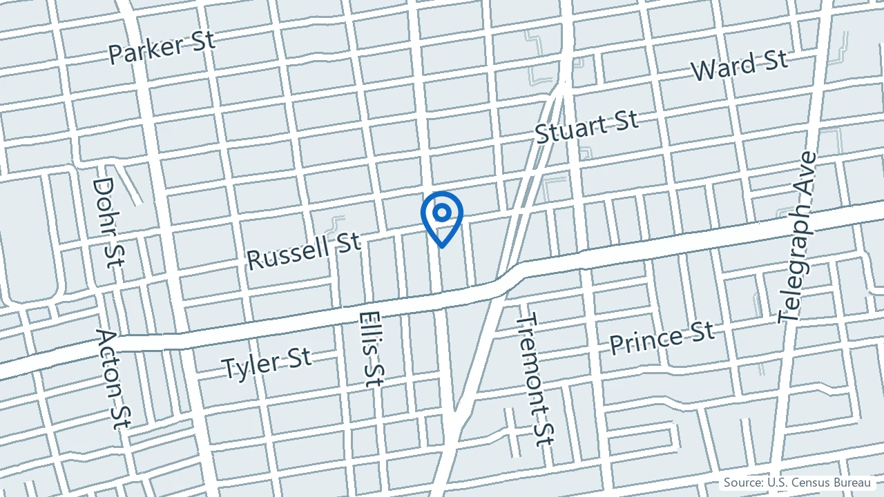 Map showing Carrie Katz, LMFT in Berkeley, California
