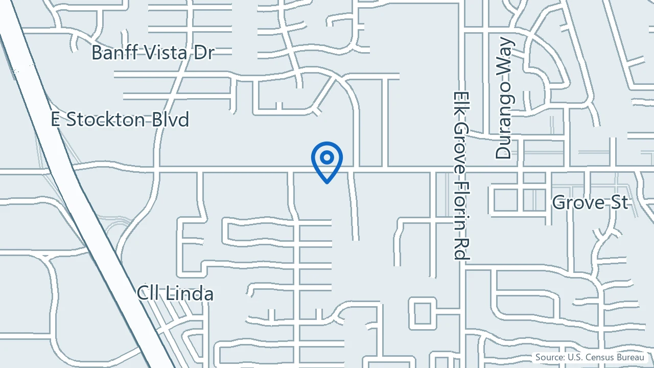 Map showing Eagle View Psychiatry in Elk Grove, California