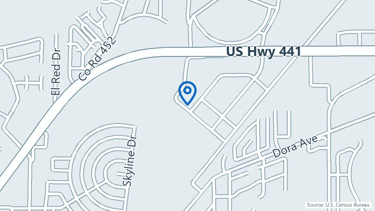 Map showing Advanced Behavioral Health Center in Tavares, Florida