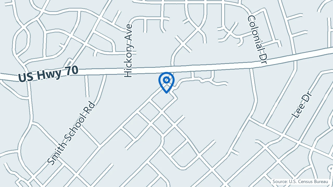 Map showing Freedom Calls Health in Burlington, North Carolina