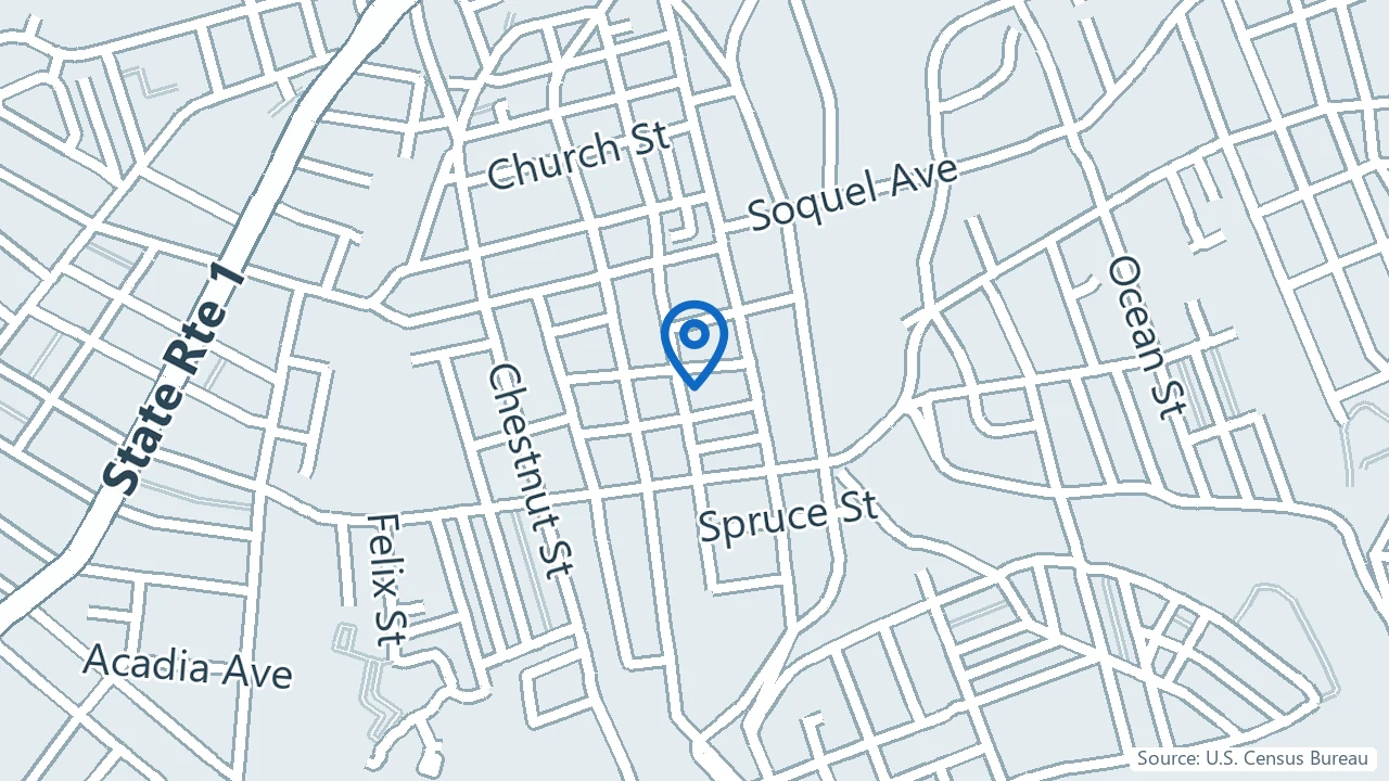 Map showing Pacific Ketamine & Wellness in Santa Cruz, California