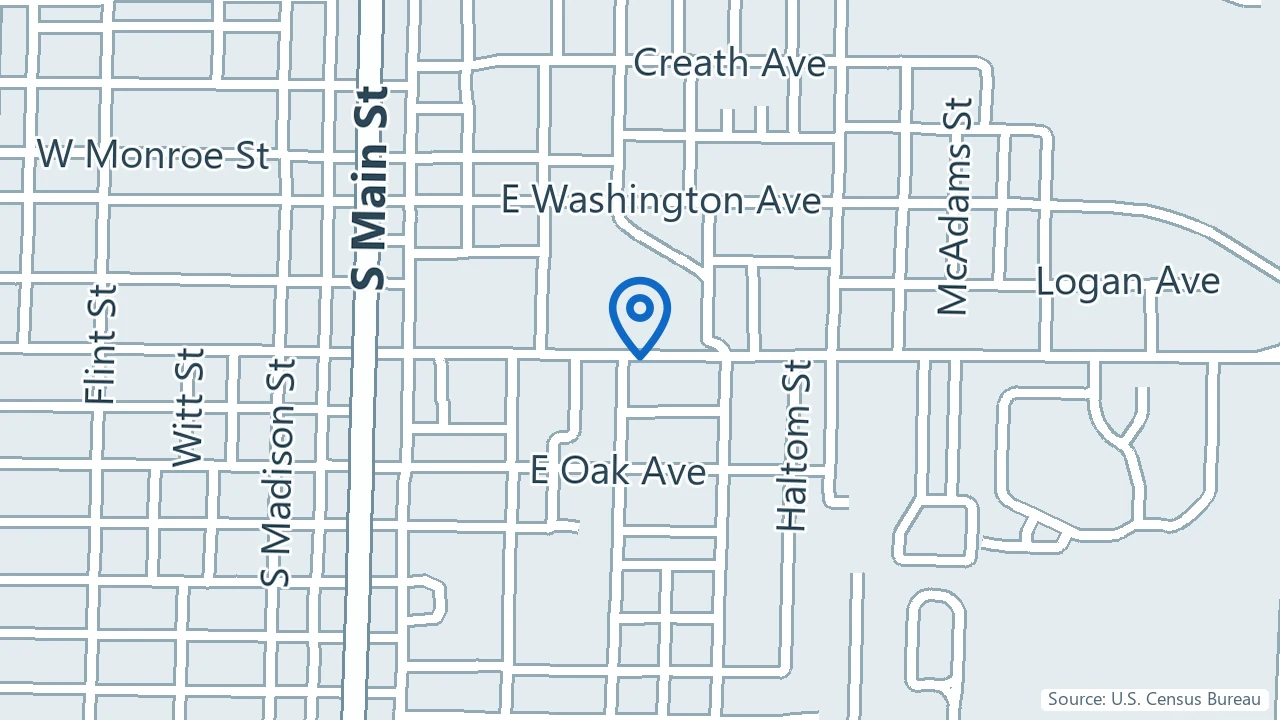 Map showing St. Bernards Counseling Center in Jonesboro, Arkansas
