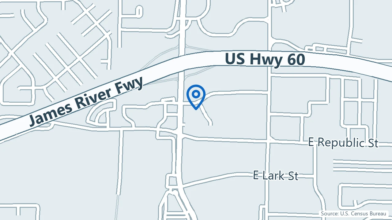 Map showing Elevate Health in Springfield, Missouri