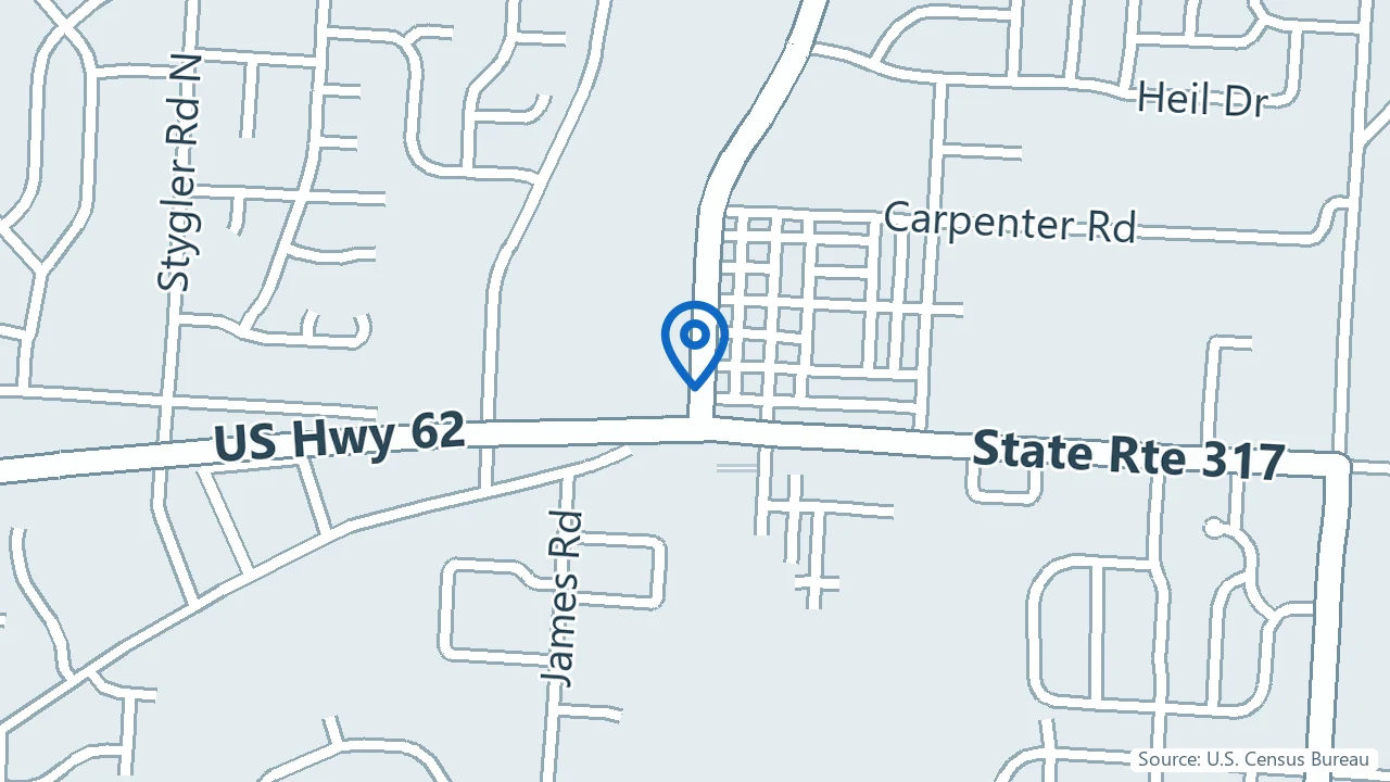 Map showing Happier You Ketamine Clinic in Gahanna, Ohio