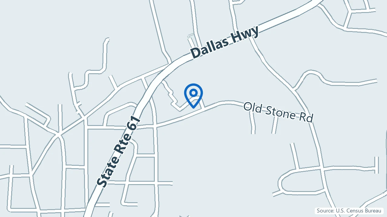 Map showing The Potter's Behavioral Medicine Clinic in Villa Rica, Georgia