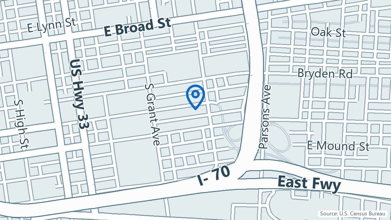Map showing Better Me Psychiatry in Columbus, Ohio