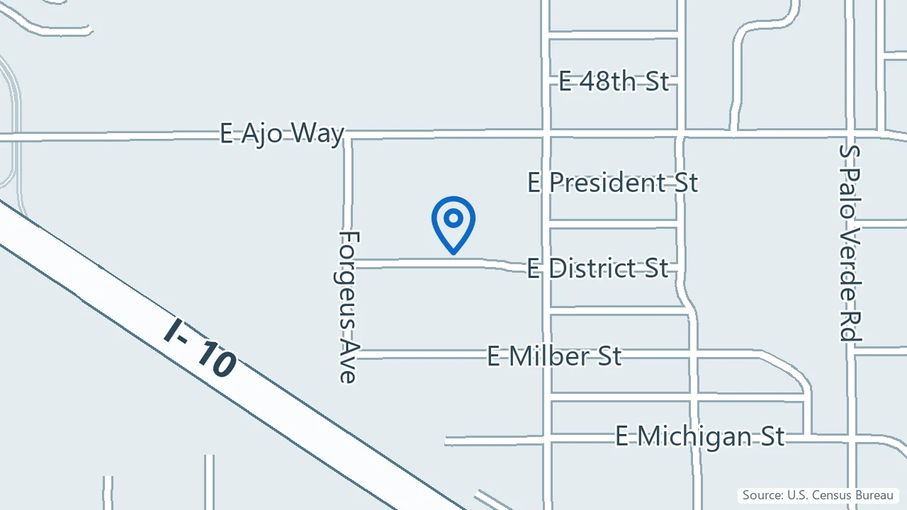 Map showing Banner Health in Tucson, Arizona