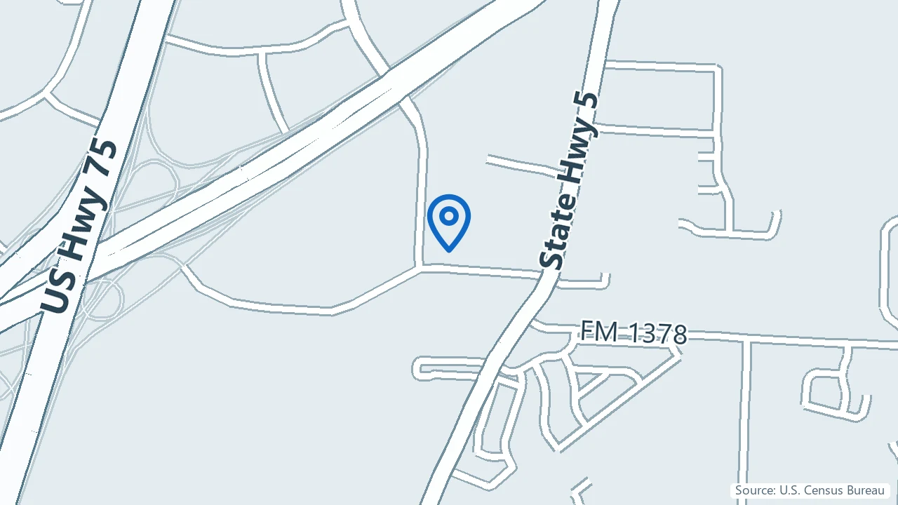 Map showing PsychPlus in McKinney, Texas