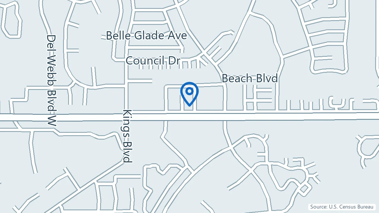 Map showing Learning to Achieve Wellness in Sun City Center, Florida