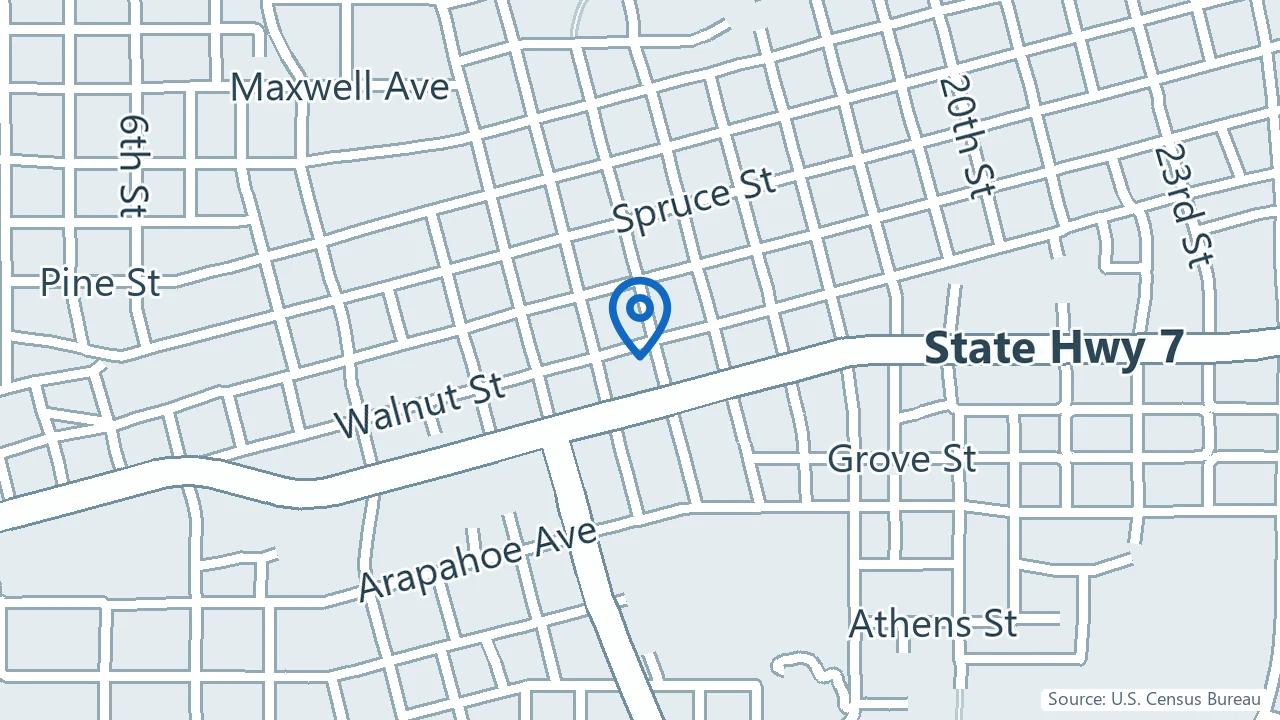 Map showing Plus by APN in Boulder, Colorado