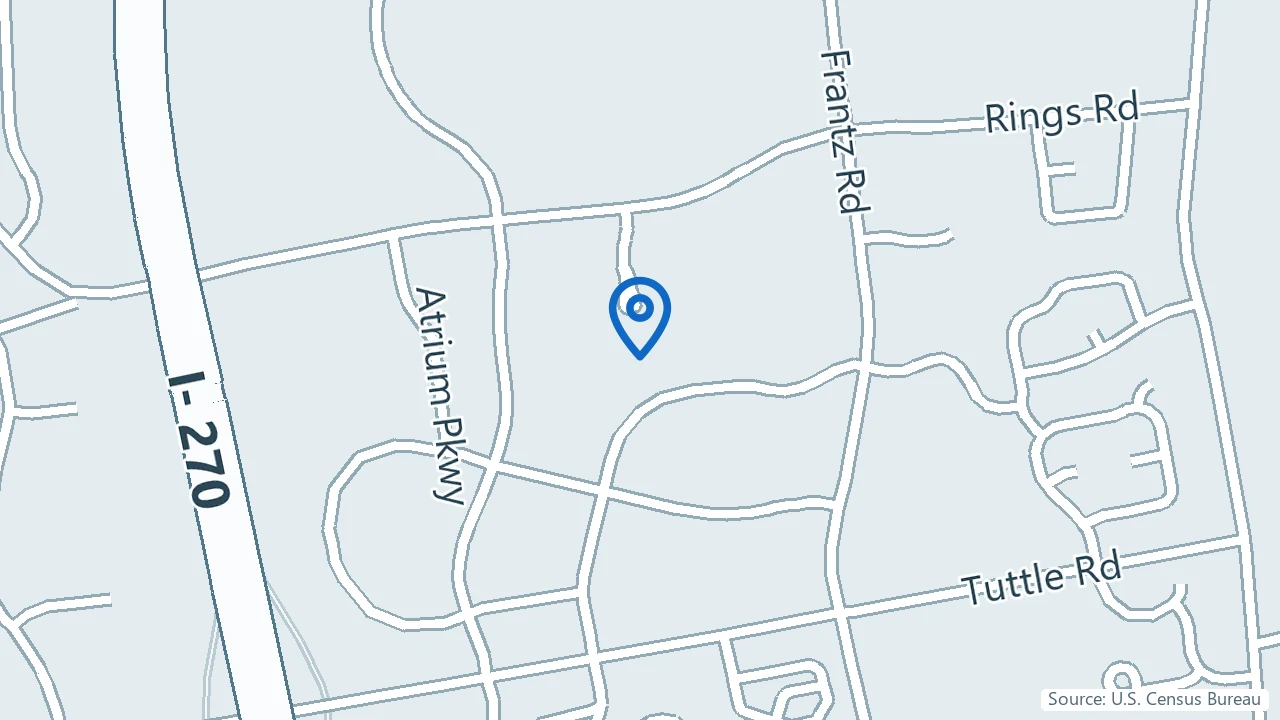 Map showing Ketamine Health & Wellness Clinics in Dublin, Ohio