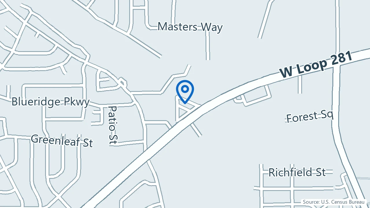 Map showing PsychPlus in Longview, Texas