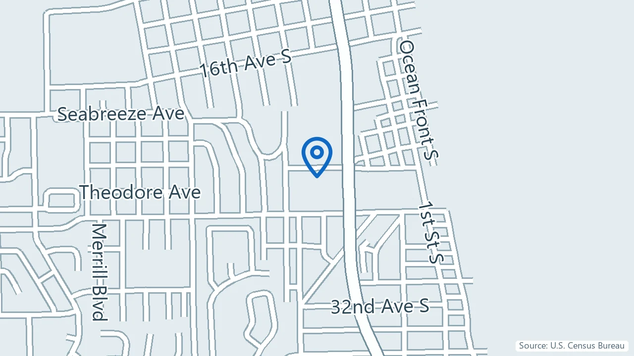 Map showing Enhance Psych in Jacksonville Beach, Florida