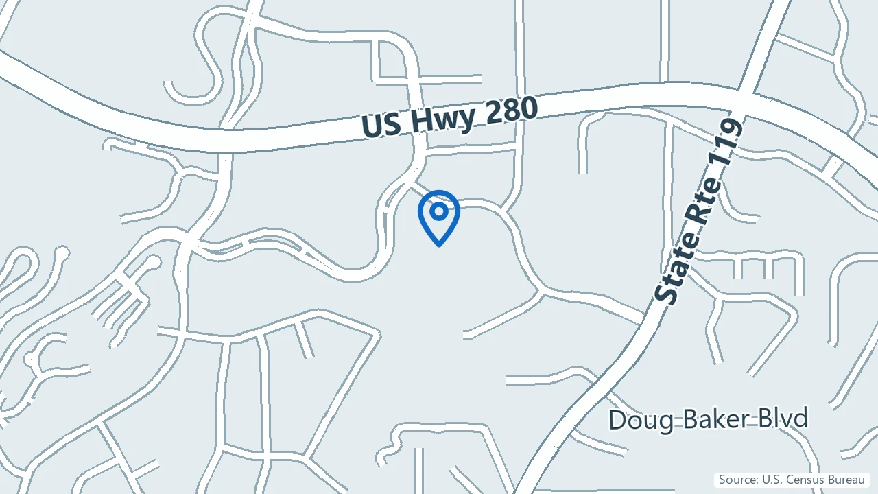 Map showing Grayson & Associates in Birmingham, Alabama