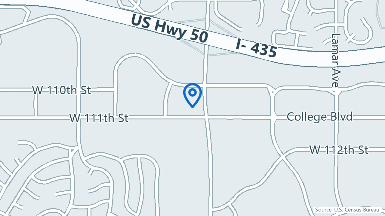 Map showing Ageless Life in Overland Park, Kansas
