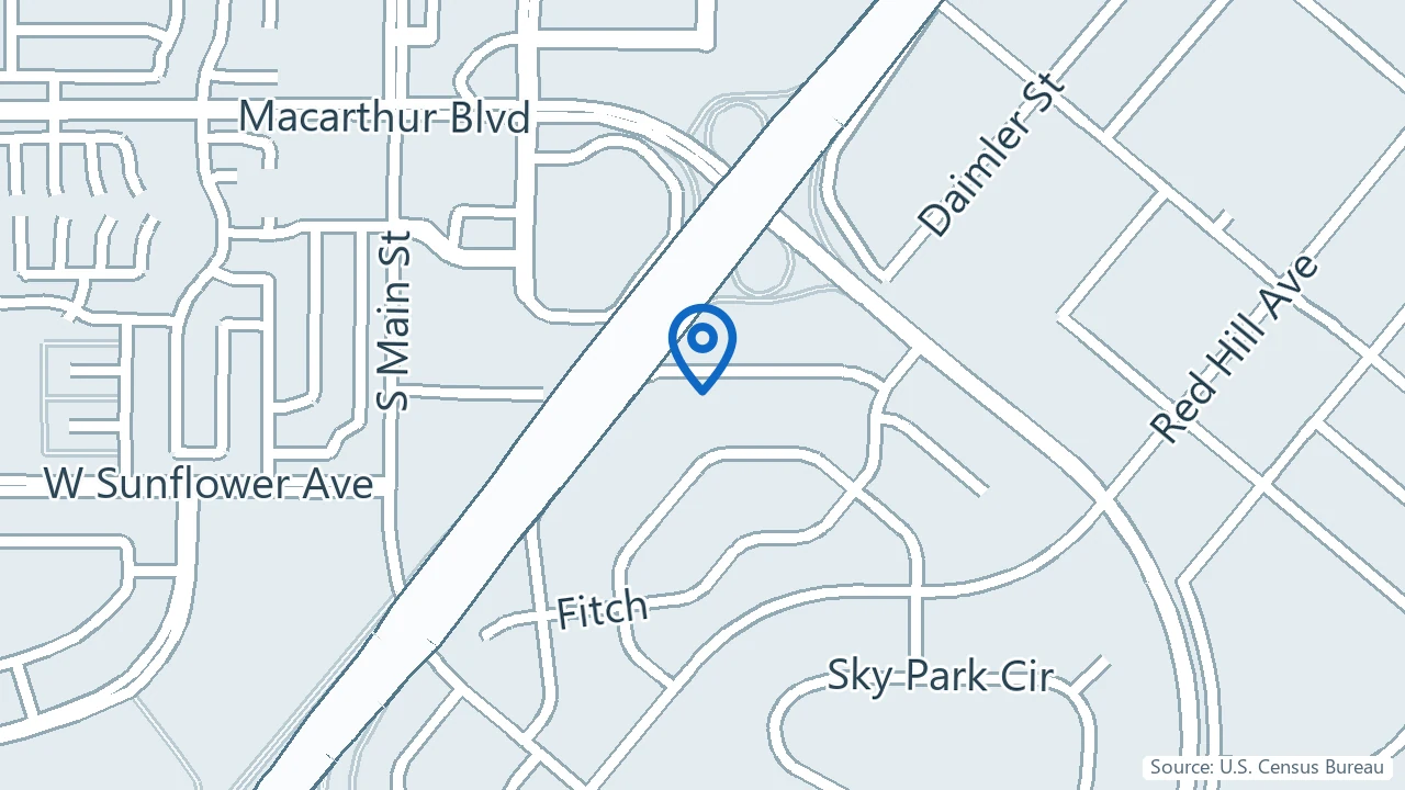 Map showing Progeny Psychiatric Clinic in Irvine, California