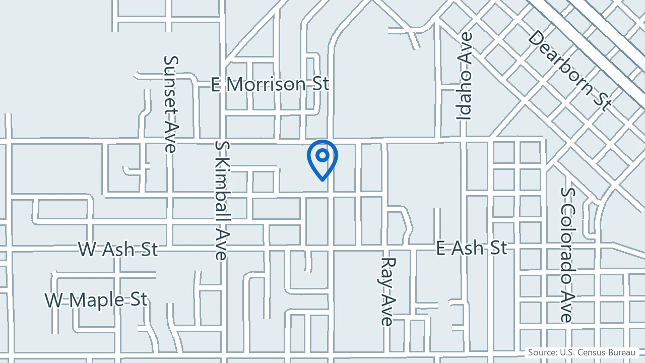Map showing Omega Health Services in Caldwell, Idaho
