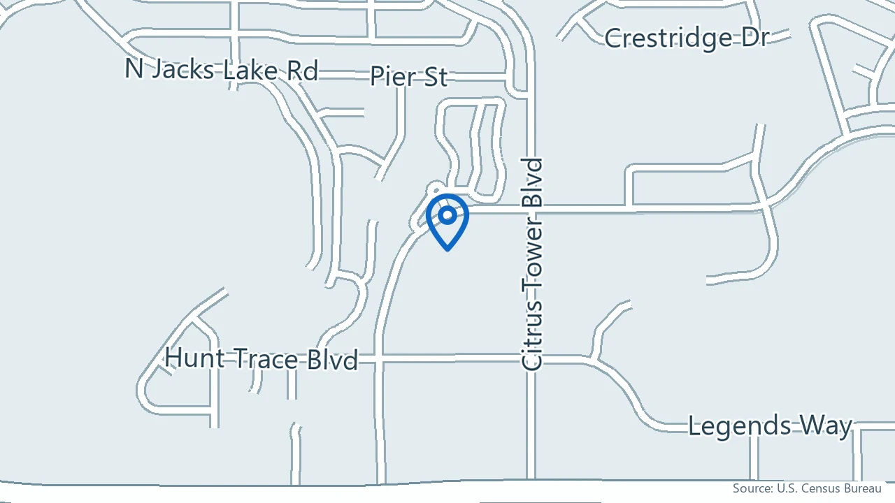 Map showing Serenity Health Center in Clermont, Florida