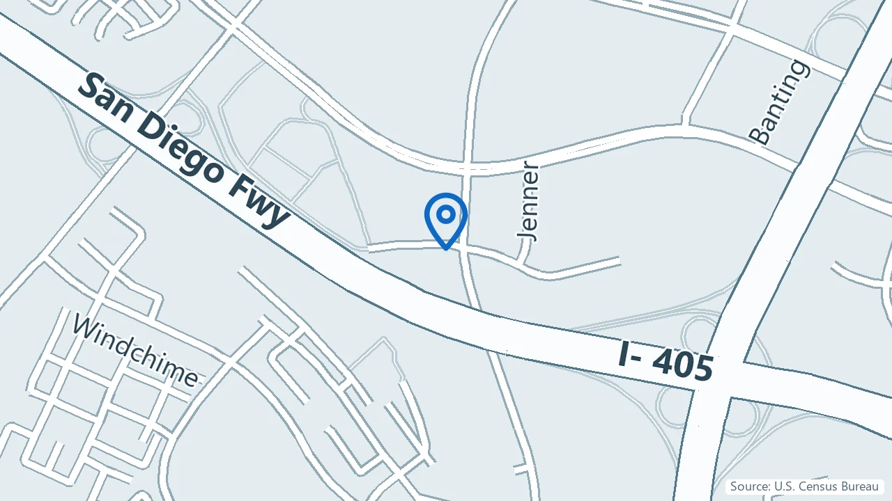 Map showing Pacific Mind Health in Irvine, California