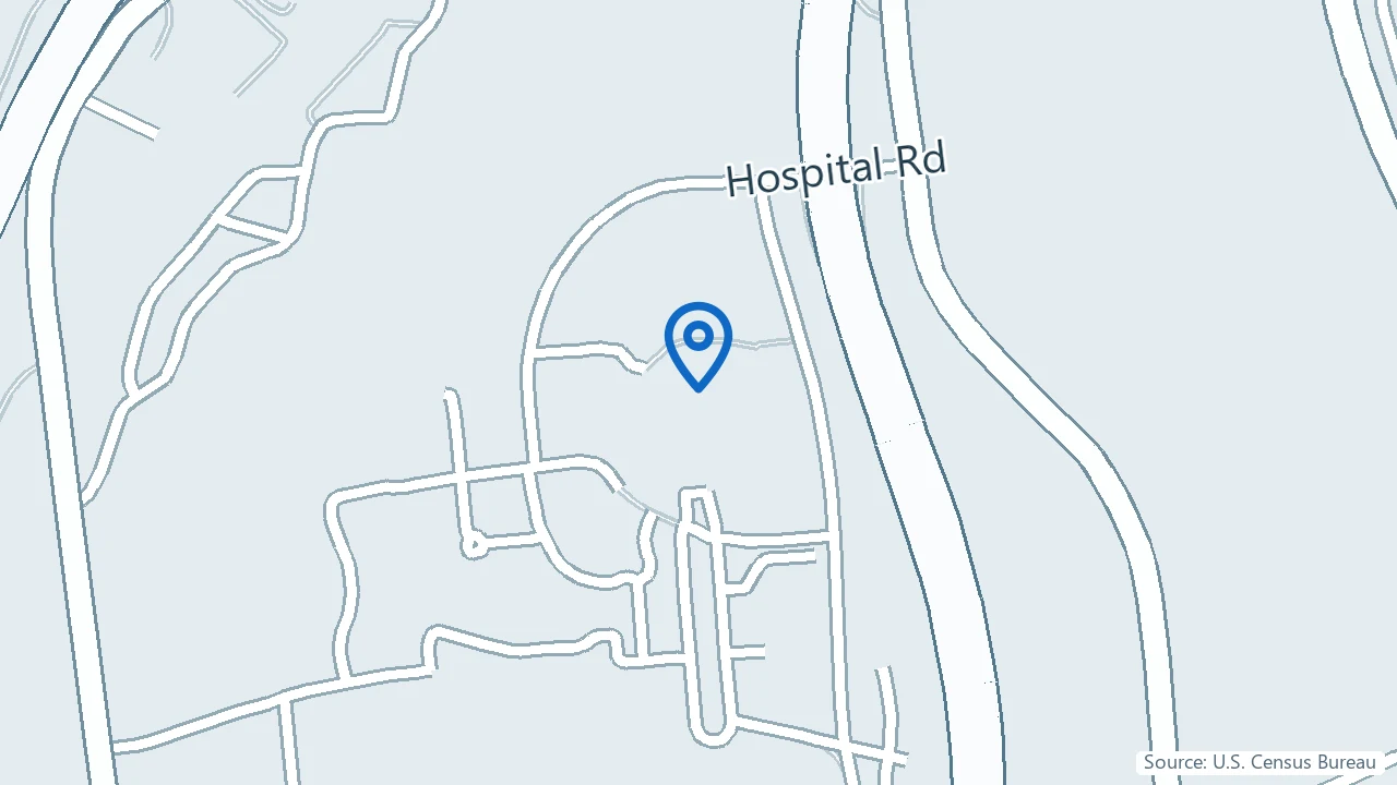 Map showing Behavioral Health Center at Westchester Medical Center in Valhalla, New York