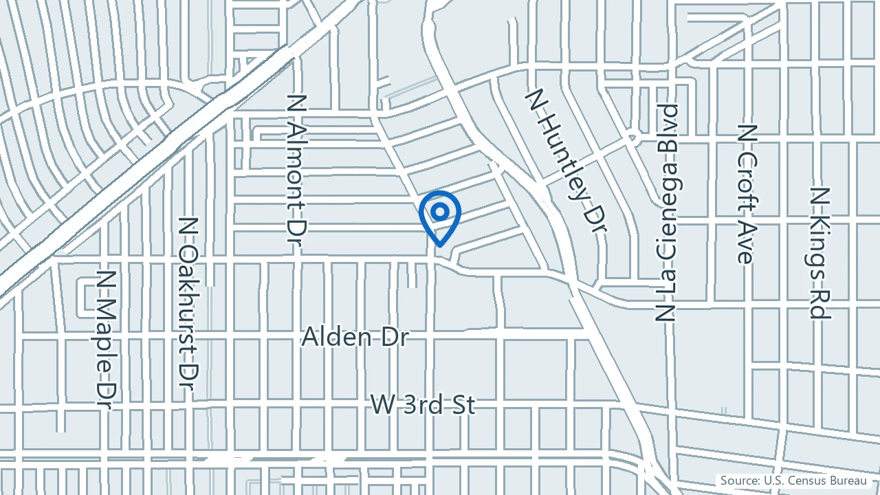 Map showing Everwell Health in West Hollywood, California