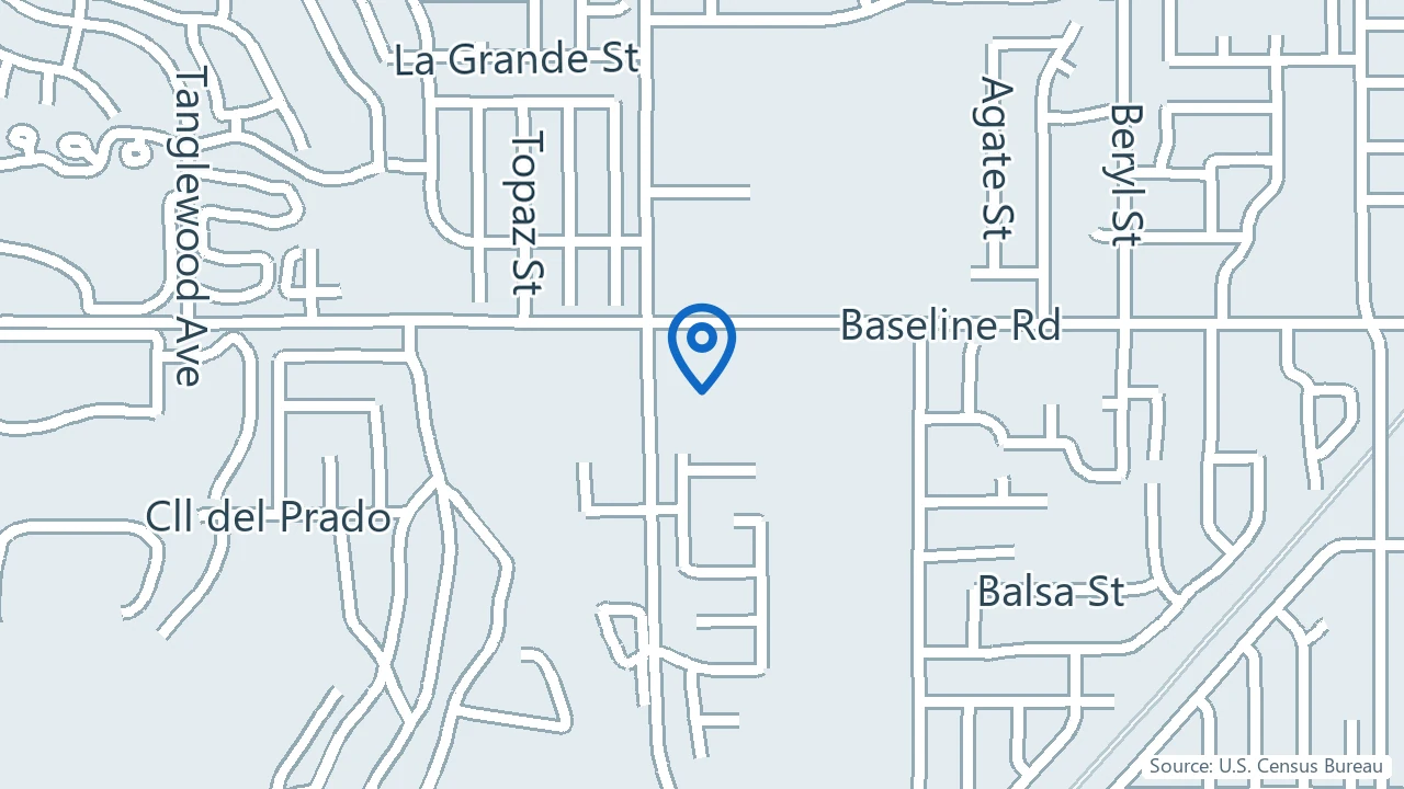 Map showing Advanced Psychiatry Associates in Rancho Cucamonga, California