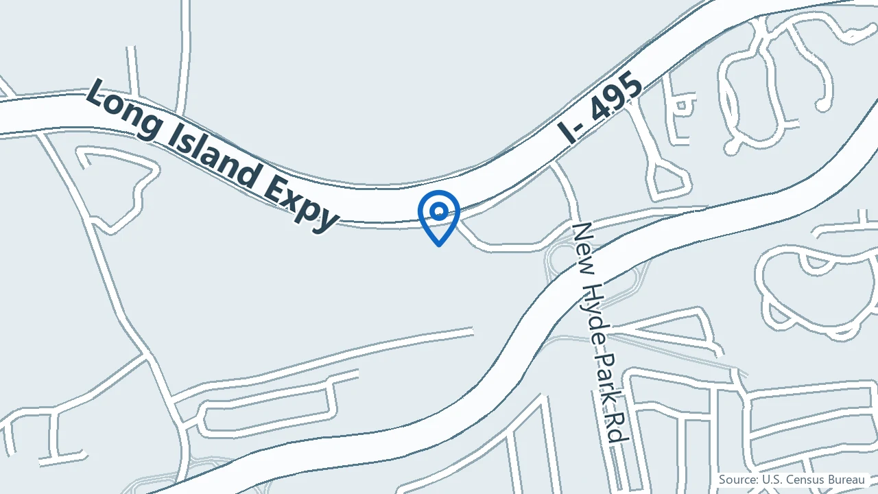 Map showing Renue Wellness in North New Hyde Park, New York