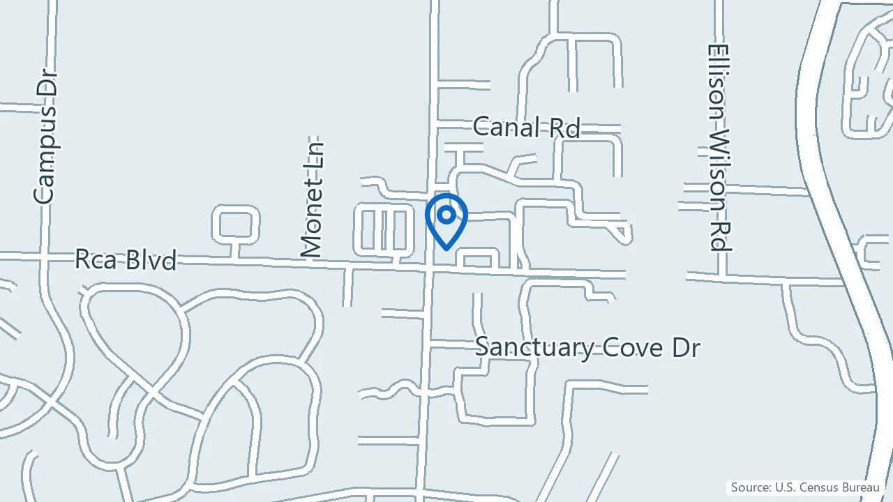 Map showing Allay Health and Wellness in Palm Beach Gardens, Florida