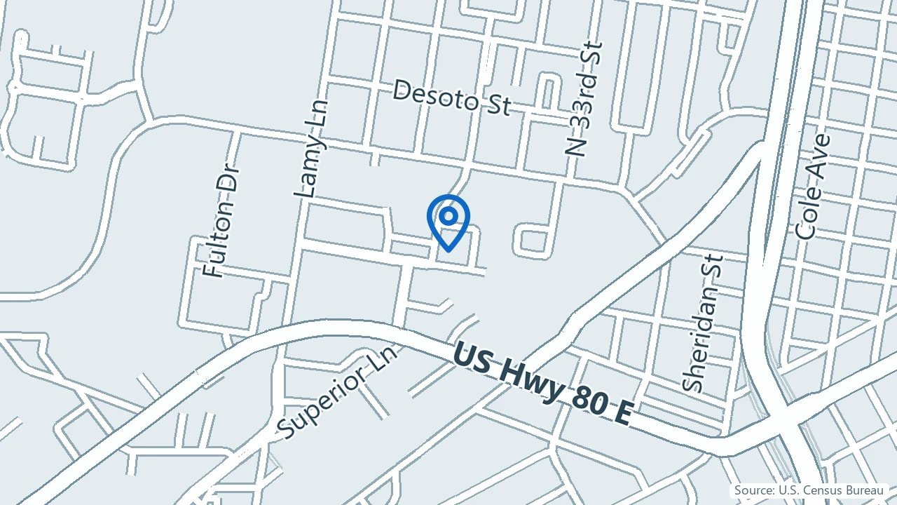Map showing Epiphany Health in Monroe, Louisiana