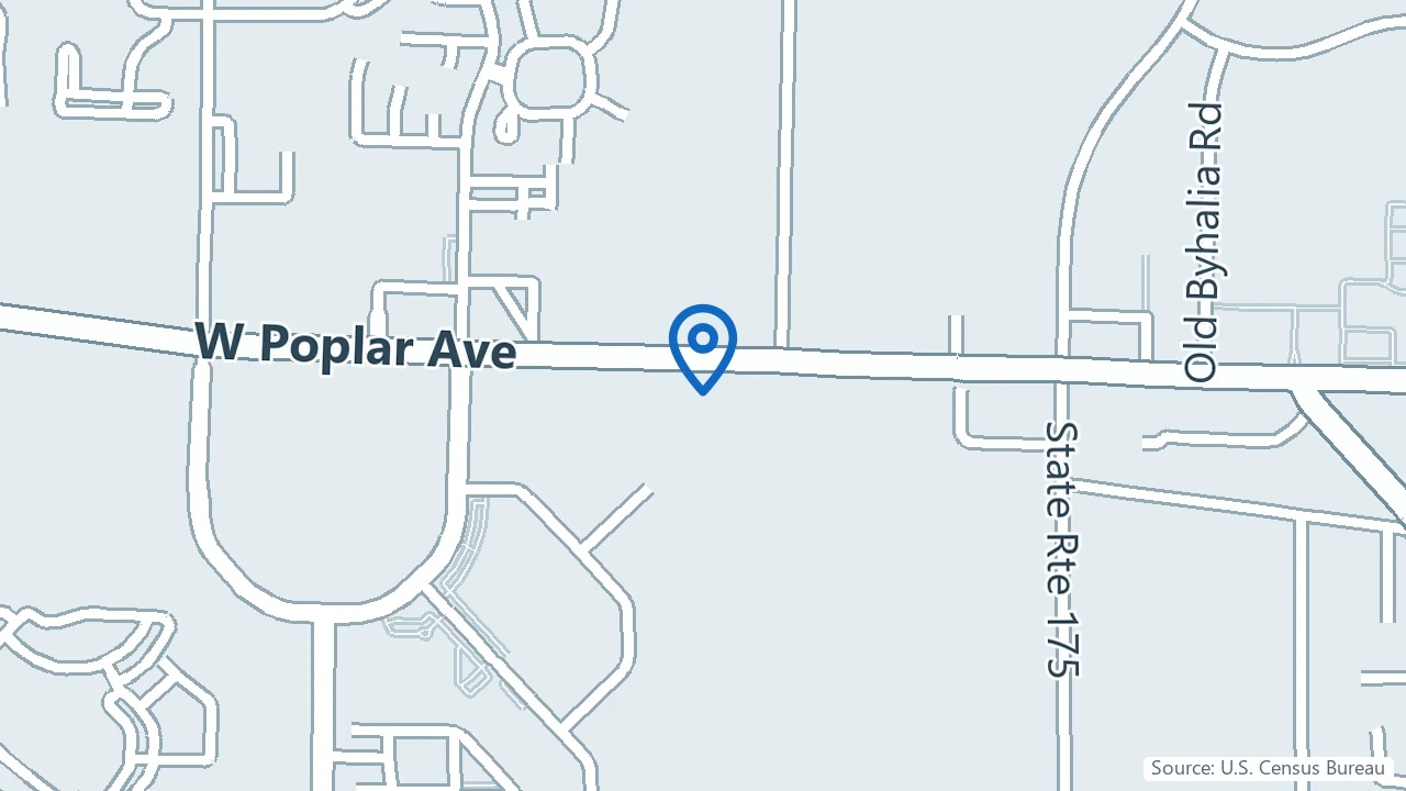 Map showing Core Psychiatry in Collierville, Tennessee
