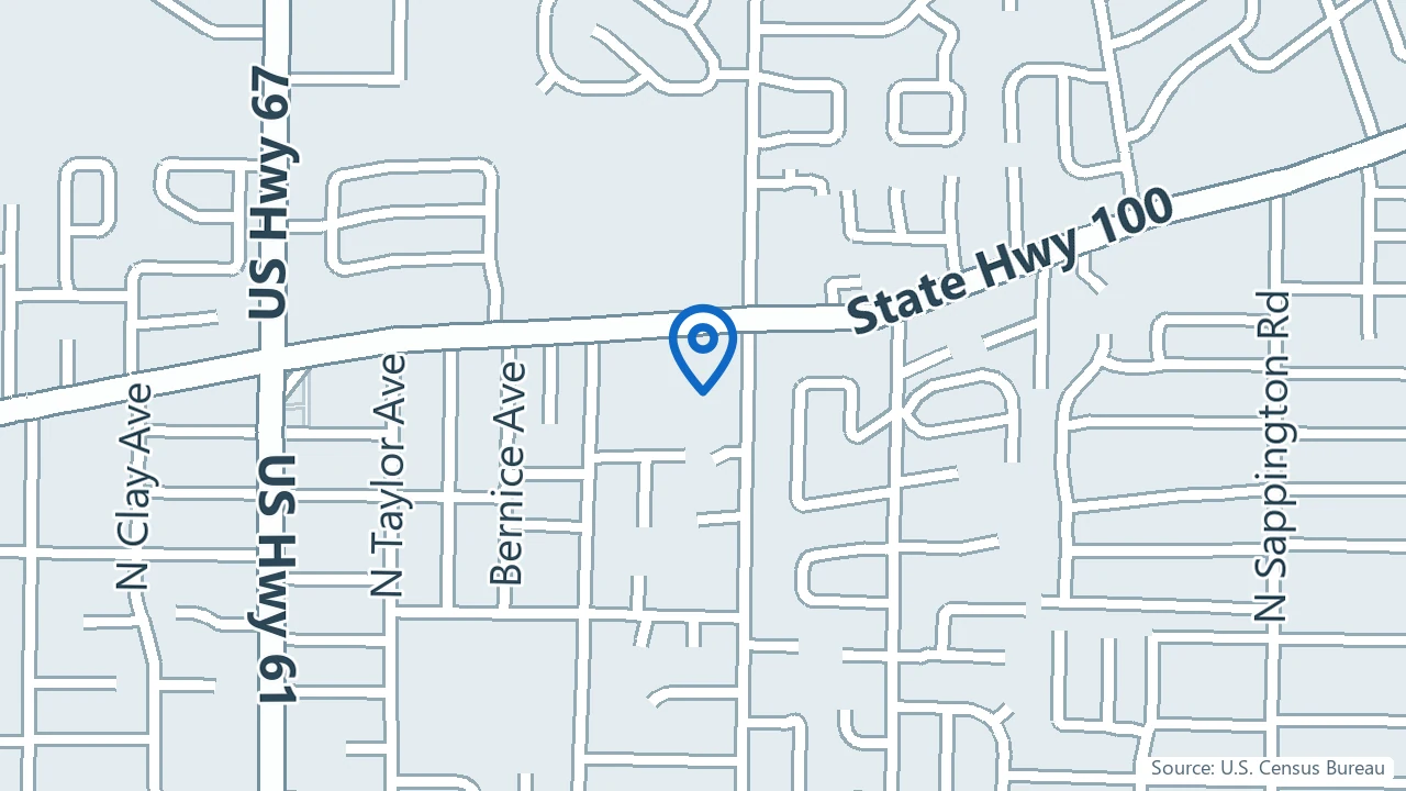 Map showing Alive Med Spa & Ketamine Clinic in Kirkwood, Missouri